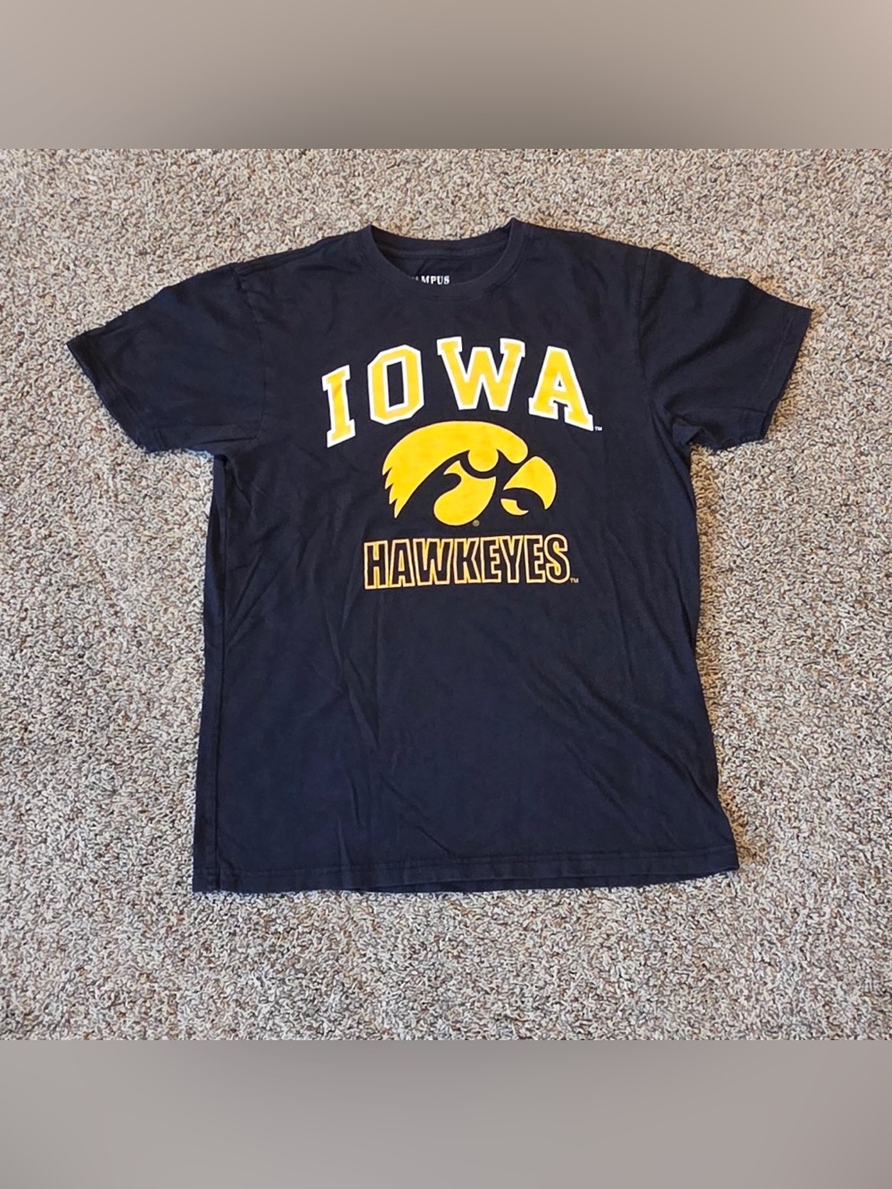 Men’s Large Campus Heritage Black Iowa T Shirt